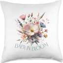 Baby in bloom baby shower floral wildflowers Throw Pillow
