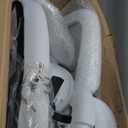 TRALT Ergonomic Office Chair - Desk Chair with Adjustable Headrest Lumbar Support Computer Chair - Mesh Comfy Chair with Flip-up Armrests - Gaming Chairs for Adults Home Office (Leather, White)