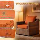 Outdoor Patio Cushions,Water-Resistant,24x24 Inch,Burnt Orange | Deep Seat Patio Furniture Cushion for Chair&Loveseat&Sofa,Fade-Resistant,Removable Cover,Thick Pad,For Deck&Lawn&Yard,1 Set