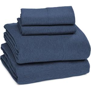 Sleepdown Jersey Sheet Set - Denim, Queen (4 Piece)