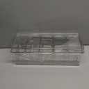 Large Chilled Condiment Caddy,Stackable Chilled Condiment Containers Server with Lids for 5 Removable Compartments (5 Containers, 1 pack)