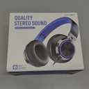 AILIHEN C8 Headphones Wired, On-Ear Kids Headphones with Microphone and Volume Control Foldable Corded Stereo 3.5mm Headset for School Teens Smartphones Chromebook Laptop Tablets Travel (Black Blue) (Medium)