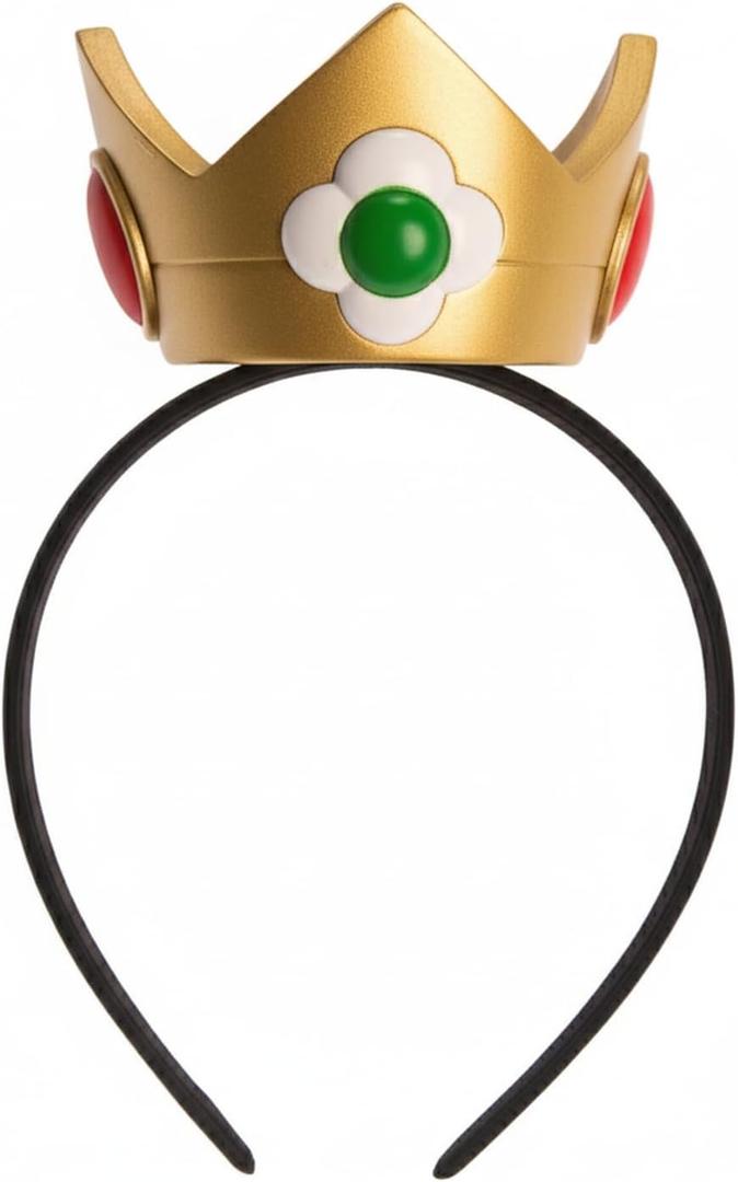 ComfyCamper Womens OSFM Princess Crown on Headband Gem Flower Tiara Halloween Costume Accessories Cosplay Adult