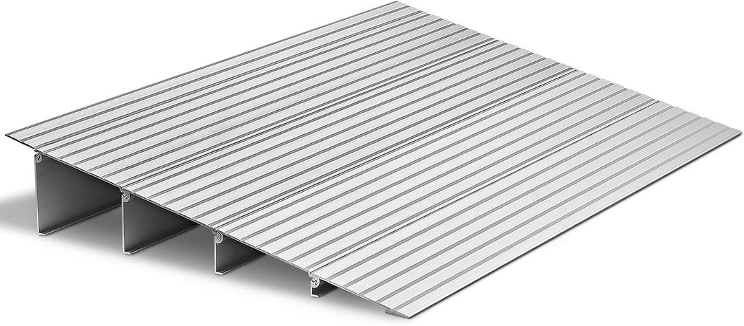 VEVOR Door Threshold Ramp 4 Rise Aluminum Alloy Threshold Ramp Rated 800 lbs Load Capacity, Handicap Ramps for Home Steps for Wheelchair, Scooters, Power Chairs, Walkers, Bicycle, Tricycle
