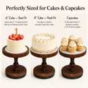 Wooden Cake Stand, 6 Inch Rotating Turntable Pedestal, Smash Cake