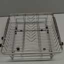 romision Expandable Dish Drying Rack Over The Sink Small Metal Stainless Steel Plate Holder for Compact Kitchen, Space Saving Modern Silver Hanging Drainer