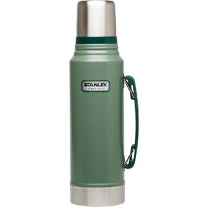 Stanley Heritage Classic Vacuum Bottle with Handle 1.1 qt | Wide Mouth w/Leakproof Cup Lid | Keep Drinks Hot or Cold | Insulated Stainless Steel Thermal Bottle | BPA-Free | Hammertone Green