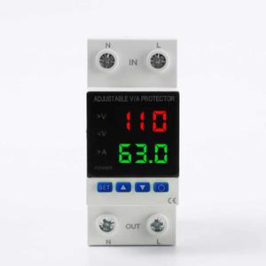 Voltage Protector, AC 110V 220V/DC 80-300V, 1-63A Adjustable Smart Circuit Breaker, Over Voltage & Under Voltage Cut Off, DIN Rail Mount