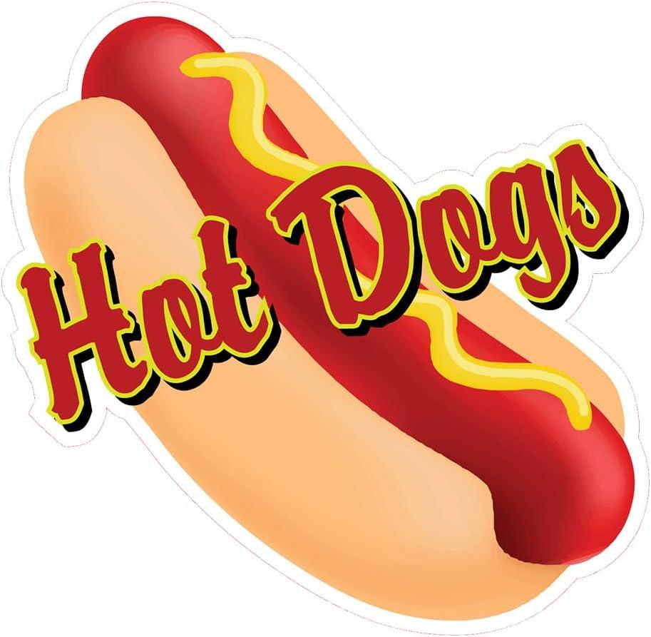 Hotdogs Concession Restaurant Food Truck Die-Cut Vinyl Sticker 14 inches, Design Only