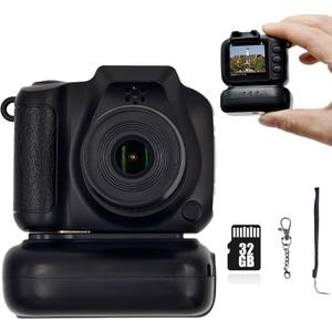 Mini Camera Keychain, Mini Retro Digital Camera, Y2K Camera, Wide Angle Lens, 1.4" LCD Screen, 32GB Included, Nostalgic Photos, Vintage Video Effects, Great Gift Idea, Black