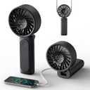 Peiyuu Handheld Fan, Portable Fan, 4000mAh Rechargeable Personal, 180 Foldable Mini Desk Fan with 6 Wind Speed, LCD Digital Display, Lanyard as Neck, Ultra Quiet, Pocket Size for Indoor Outdoor