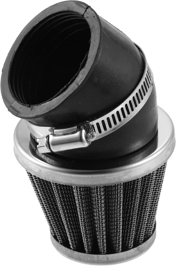X AUTOHAUX Universal 50mm Elbow Conical Air Filter Cleaner Round Tapered Replacement for Motorcycle Silver Tone