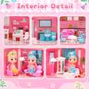 AmiDear Dollhouse with 4-Story 11 Rooms, Dream Gift Princess Doll House Playset with Furniture Pool Slide, Pink Toddler Toy House for 3 4 5 6 7 8 9 10 Year Old Girls
