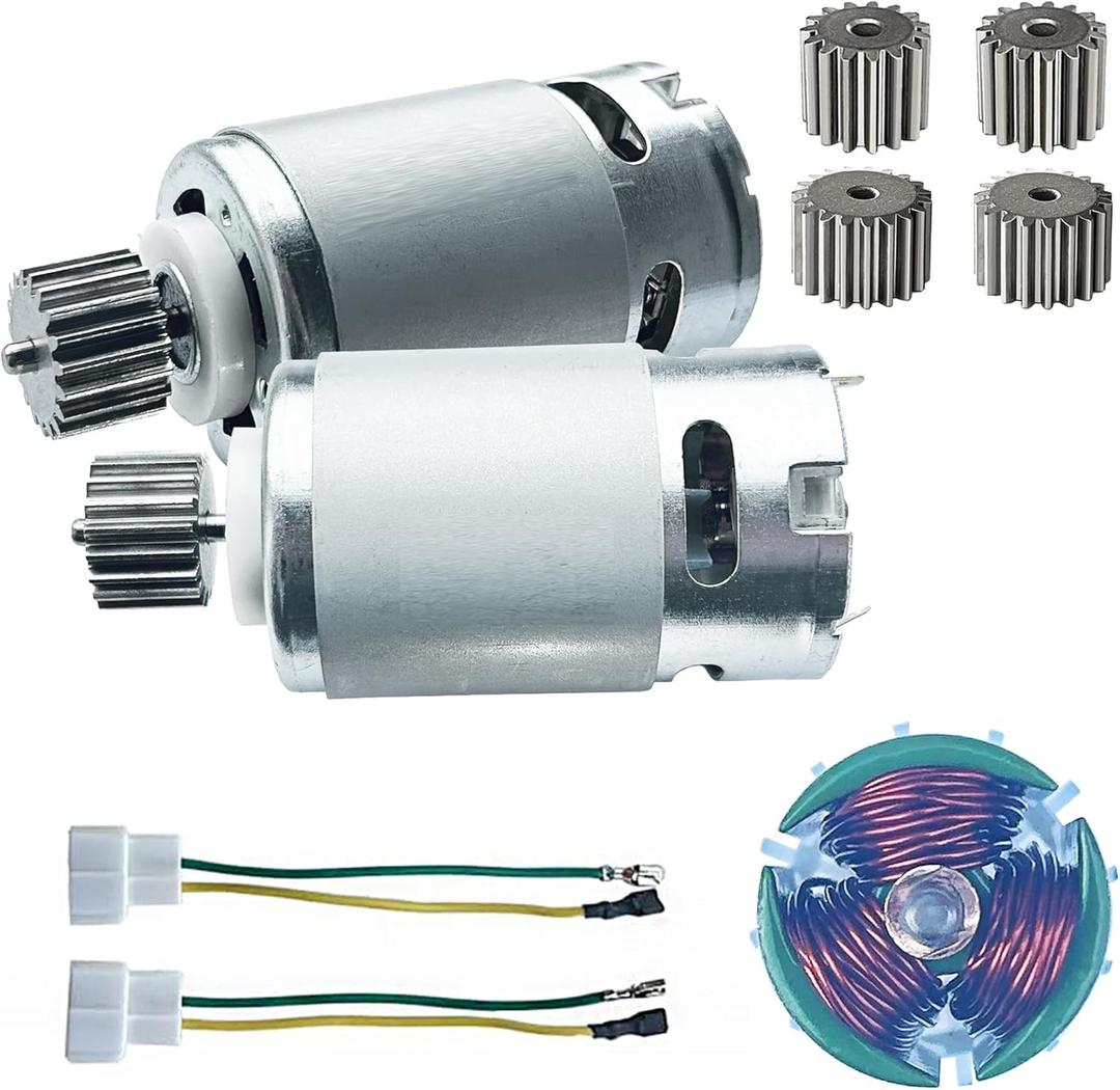 2PCS 24 Volt RS555 35000RPM High-Speed 7R Motor (15T) for Fisher Price Power Wheels Kids Ride On Car Upgrade,Pair of 12V&18V&20V&24V RS555 15T Motor for Kid's Kid's Ride On Vehicals DIY