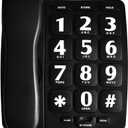 Big Button Phone for Elderly, HePesTer P-02 Amplified Corded Phone for Hearing Impaired Aid with Extra Loud Ringer Landline Telephone for Seniors Home House Phone Wall Mountable