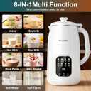 8 in 1 Nut Milk Maker Machine, 40oz Automatic Soy Milk Maker Blender, Homemade Soy Milk, Oat Milk, Almond Milk, Juice, Plant Based and Non Dairy Beverages, 12H Delay Start/Keep Warm/Self Cleaning