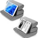 Weysat 2 Pack Tablet Pillow Stands for Lap with 3 Viewing Angles Adjustable Foldable Soft pad Holder for Bed and Desk Compatible with Ipad Pro 13 12 11 10.5 Air Mini 5 4 3 2 Phone 16 15 14 E-Reader