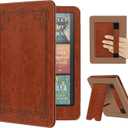 Fintie Case for 7"/6.8" Kindle Paperwhite(12th/11th Generation-2024/2021) and Kindle Colorsoft Signature Edition -Slim Foldable Stand Cover Auto Wake/Sleep for Paperwhite 2024, Vintage Brown