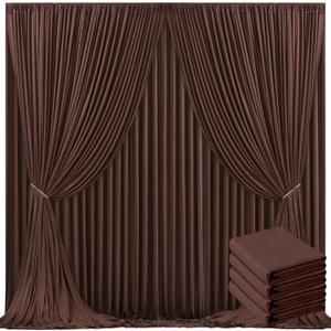 20ft x 10ft Brown Backdrop Curtain for Parties Wedding Brown Wrinkle Free Backdrop Drapes Panels for Baby Shower Gender Reveal Birthday Photo Photography Polyester Fabric Background Decoration