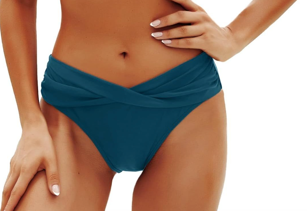 Yonique Women Bottoms Halter Swimsuit Vintage Swimwear (X-Large, Dark Green)