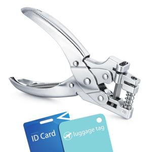 2 in 1 Badge Slot Hole Punch for ID Card: WINLION Handheld Card Puncher Suitable for PVC Material, Business Cards,Paper,Luggage Tags and Cardstock(3/16" Round Hole &1/8"1/2" Slot Hole in one)