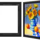 Americanflat 12x16 Canvas Floating Frame with Adhesive Strips Included - Vertical and Horizontal Floating Frame for Artwork - Canvas Frames for Wall Display - Black