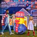 Leyndo 5 ft Patriotic Inflatable Duck 250th Anniversary 4th of July Inflatables Duck Outdoor Decoration for Independence Day Memorial Day Lighted Blow up 4th of July Decor for Parade Yard Lawn(1 Set)