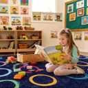 OLEEK Large Classroom Rug Elementary 8x13 - (Washable) Classroom Rugs for Kids Room - Classroom Carpet Elementary - Kids playroom Rug 8 x 13 - Preschool Rugs for Classroom - Schoolgirl Classroom Decor