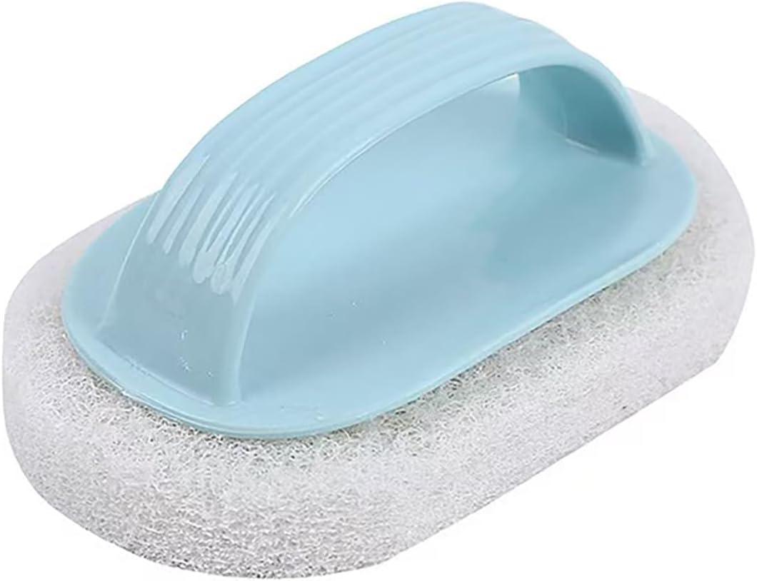 Dish Brush,Bathtub Brush,Hand-Held Pool Scrub Brush,Pool Cleaning Scrubbing Sponge Pad,Bathroom Clean Scrubber Scouring for Cleaning Step Corner Shower Tile Sink Spas Tubs Kitchen (Blue 4 Packs)