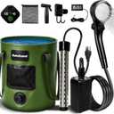 Portable Camping Shower, 6000mAh Rechargeable Shower Pump, Large Capacity Foldable Bucket, 6' 7" Filtered Shower Head, Summer Beach, Outdoor Camp Showering, Hiking, Pet Bath, RV Car Wash, Water Plant