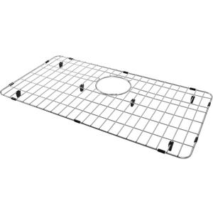 LQS Stainless Steel Kitchen Sink Bottom Grid and Sink Protector, Protective Sink Grid 26 x 14 Inches with Rear Drain for Single Sink Bowl