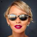 SA106 Cateye Magnetic Clip On Polarized Sunglasses On Bifocal Reading Glasses (Solid Purple)