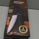 Knife Set, 6-Piece Kitchen Knife Set, German High Carbon Stainless Steel, Durable & Easy Clean Knife Block, Black