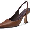 Coutgo Womens Slingback Stiletto High Heels Closed Pointed Toe Pumps D’Orsay Sexy Office Dress Shoes, Navy, Size 8.5