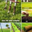 Manual Lawn Aerator - 42 Inch, 304 Stainless Steel Aerator Lawn Tool, Easy to Install, Rust Resistant, Core Aerator for Yard&Grass Compacted Soil, 3 Detachable Hollow Tines, Non Slip Foot Pad