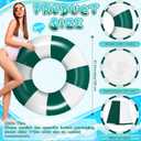 Foilswirl 47.24 Inch Jumbo Inflatable Pool Floats for Adult White Striped Pool Inner Rings Swimming Inflatable Floaties Tube Women Summer Beach Bachelorette Wedding Decor