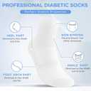 Bulinlulu Bamboo Viscose Diabetic Socks, 6 Pairs Non Binding Ankle Socks, Reinforced Toe, Size 6-9/9-11/13-15 (Medium, White)