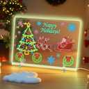 Lumiboard Led Drawing Board, 13.7"X10" 4 Modes &7 Colors Acrylic Dry Erase Boards with Light, Include Adapter, Hanging Chain, Led Drawing Board for Kids with Stand,7 Markers, Spray Bottle