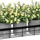 DILATATA Baby's Breath Artificial Flowers Table Centerpiece Decoration Potted Artificial Babys Breath Small Fake Plants for Shelf Desk Home Decor Fake Yellow Babys Breath Flower with Vase