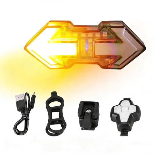 JINKEY Bike Turn Signals with Wireless Remote Control, Bright 120 Lumen LED Bicycle Tail Light Rear Bike Blinkers, USB Rechargeable, IPX5 Waterproof Safety Light for E-Bikes & Night Riding