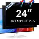 2-Pack 24 Inch Computer Privacy Screen Filter, Anti-Spy/Glare Protector Film for Widescreen Monitor with 16:9 Aspect Ratio (Computer Monitor 24 Inch)