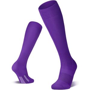 FITRELL 2/3 Pack Soccer Socks Baseball Softball For Youth Kids Boys Girls, Over-The-Calf Football Socks for Adult Men Women