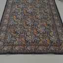 Collive Dark Green 5x7 Area Rugs, Washable Living Room Bedroom Rug, Vintage Floral Boho William Morris Botanical Rug, Soft Non Slip Low Pile Stain Resistant Carpet for Dining Room OfficeNavy Blue