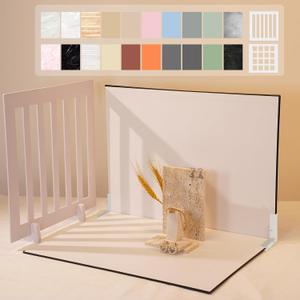 Photography Backdrop Product Photo Background: 10pcs/20pattern Small Product Photoshoot Props kit for Food Jewelry Mini Items Picture (16.5x11.7inch Board Plus) (Light)