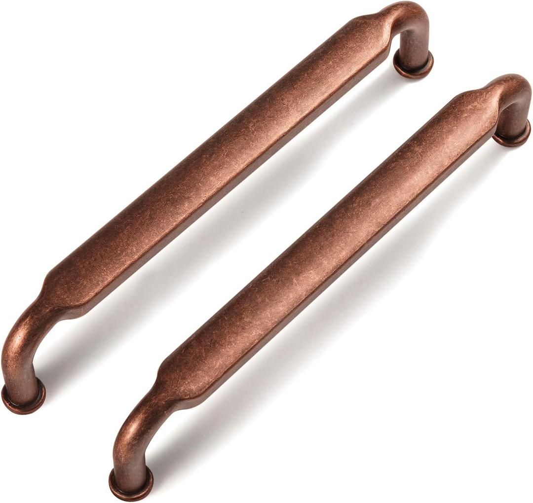 Goo-Ki 6 Pack Cabinet Pulls Antique Copper, 5 Inch (128mm) Hole Center Kitchen Drawer Pulls Cabinet Handles Zinc Alloy Hardware