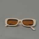 Przene Retro Rectangle Sunglasses Vintage Small Sun Glasses UV Protection for Women Men