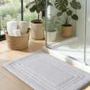 DEXI Bath Mats Bathroom Rug, 32x20 White Non Slip Bathroom Rugs Washable, Absorbent Bathmat Quick Dry for Shower Floor Sink