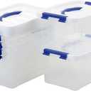 6 Pack 7 Quart Storage Boxes, Clear Plastic Storage Bins with Lids