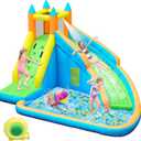 Doctor Dolphin Bounce House for Kids, Inflatable Indoor With Water Slide, Bouncy Jump House for Wet and Dry, Includes Blower