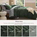 Bedsure 100% Washed Cotton Duvet Cover King Size - Olive Green Minimalist Bedding Set Linen Like - PureWoven Plain Simple & Soft Comforter Cover for All Seasons (Olive Green, King, 104"x90")